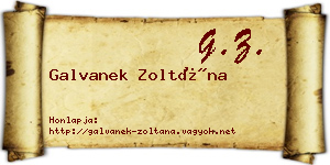 Galvanek Zoltána névjegykártya